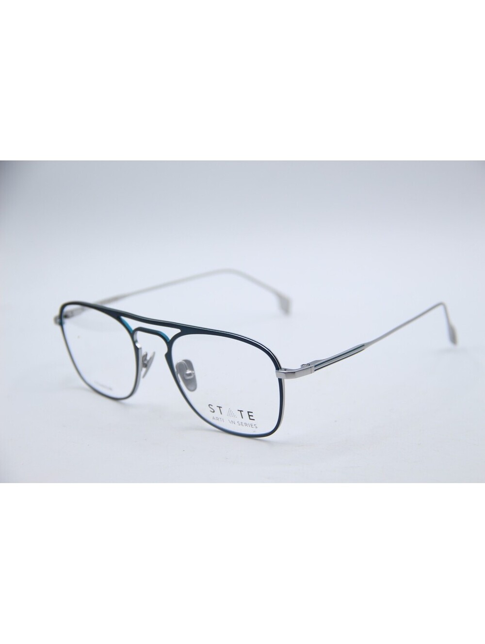 State Sapporo Cobalt Silver Designer Authentic Eyeglasses 52-20-145